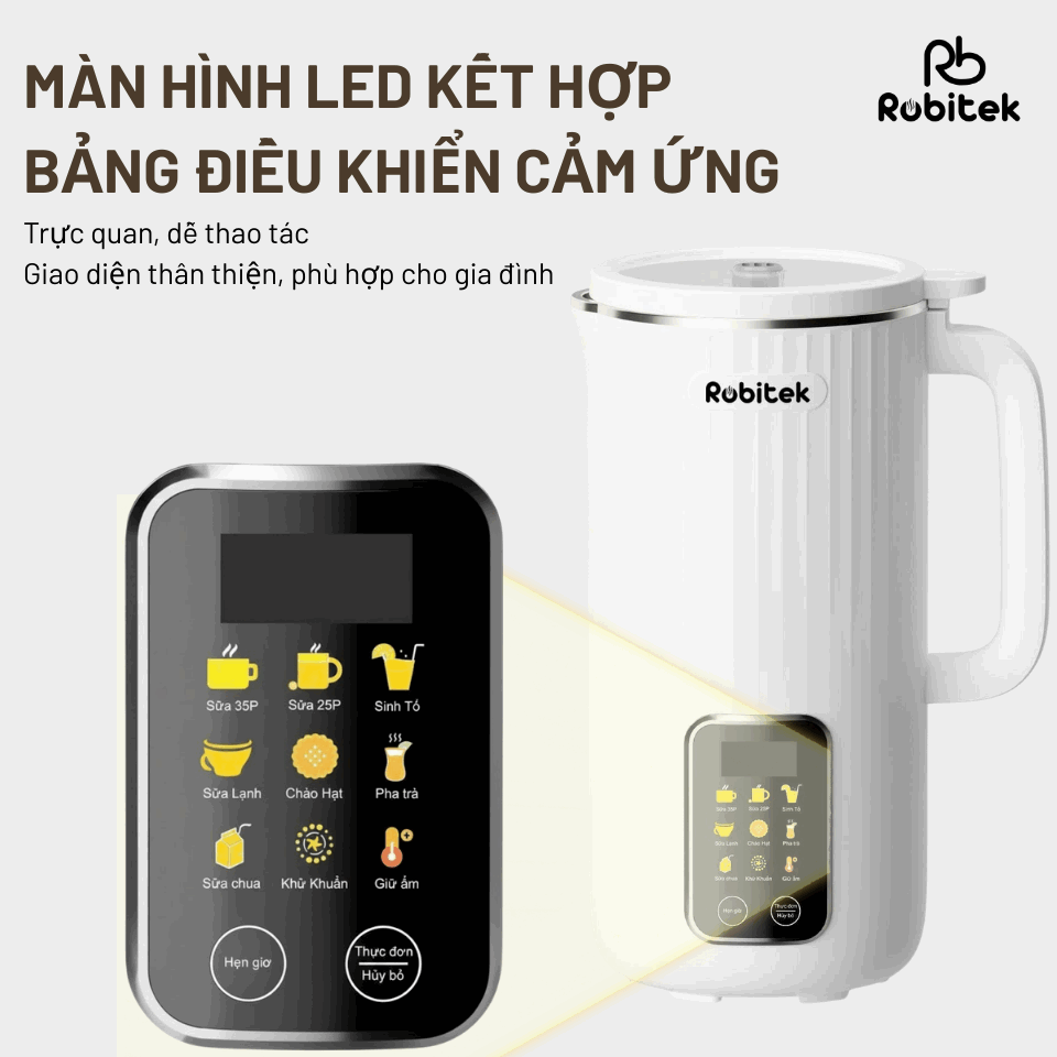 MÁY LÀM SỮA HẠT ROBITEK RCB15 – TỰ ĐỘNG ĐA CHỨC NĂNG